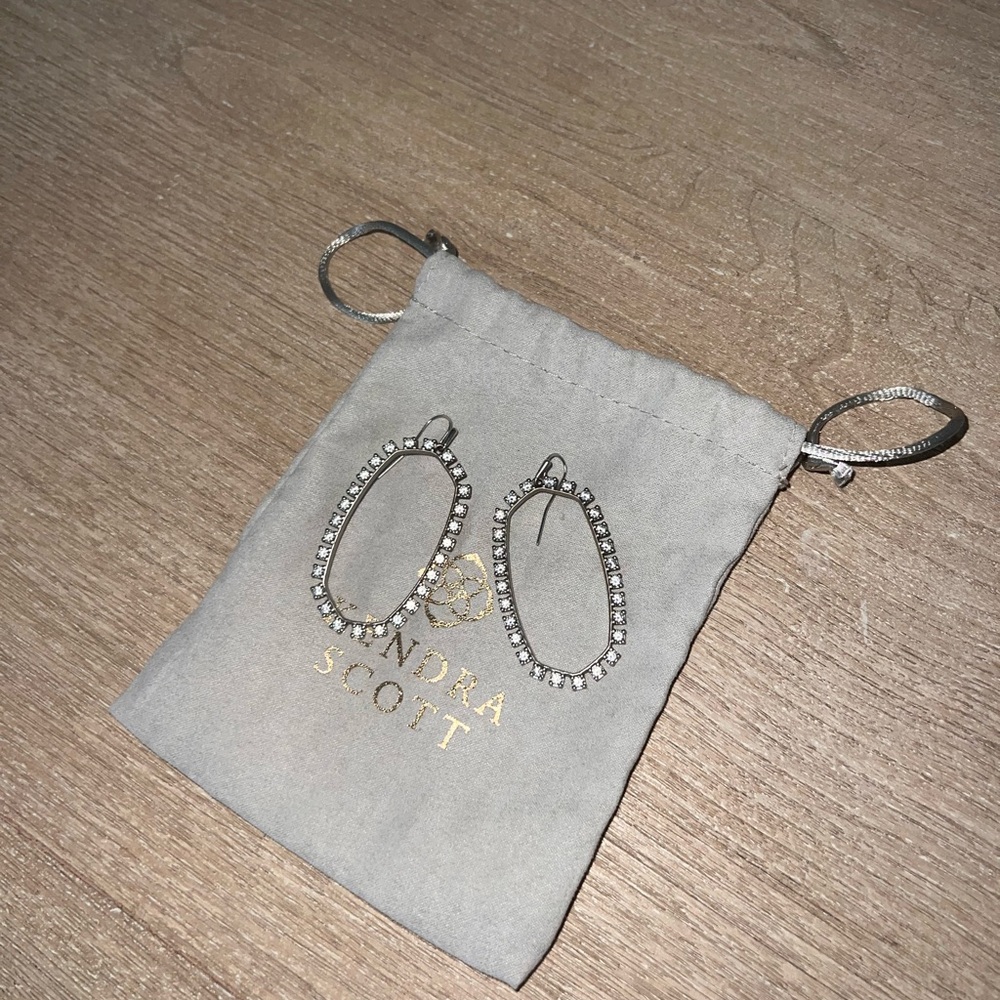 Kendra Scott Open Danielle Rhinestone Earrings - Picture 4 of 4